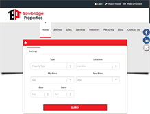 Tablet Screenshot of bowbridgeproperties.com